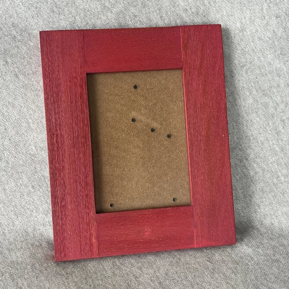 Pottery Barn Red and Dark Brown Wood Picture Frames (Set of 2)